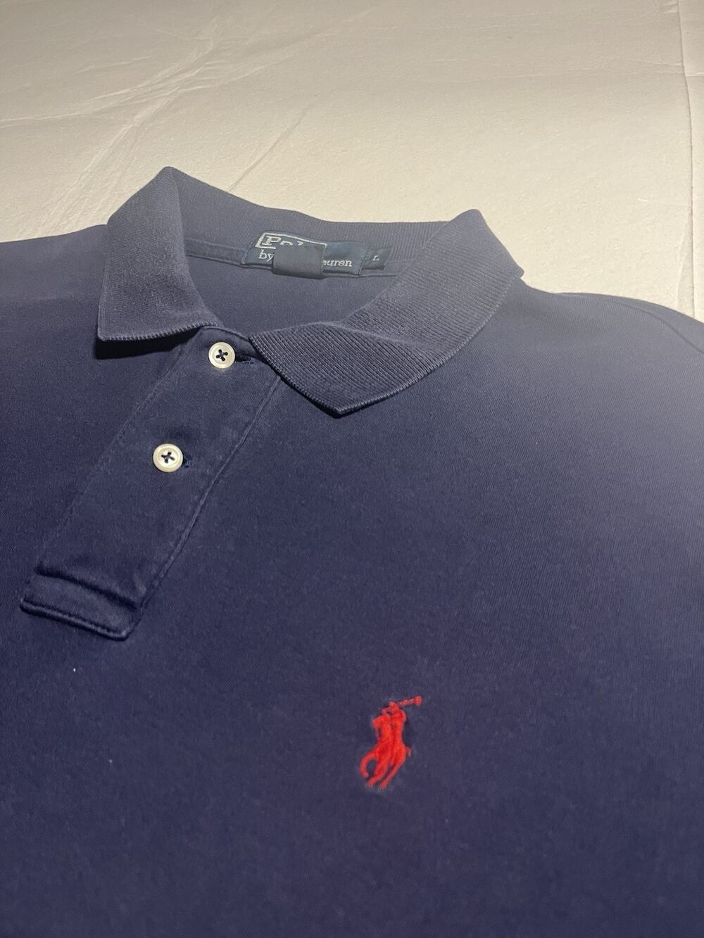 Polo Ralph Lauren Men’s Large Navy Blue Polo Shirt Red Pony Short Sleeve